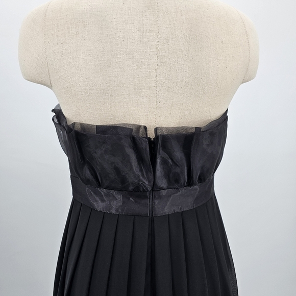 White House Black Market Black Sheer Crumb Catcher Strapless Size 8 Dress - Picture 4 of 7
